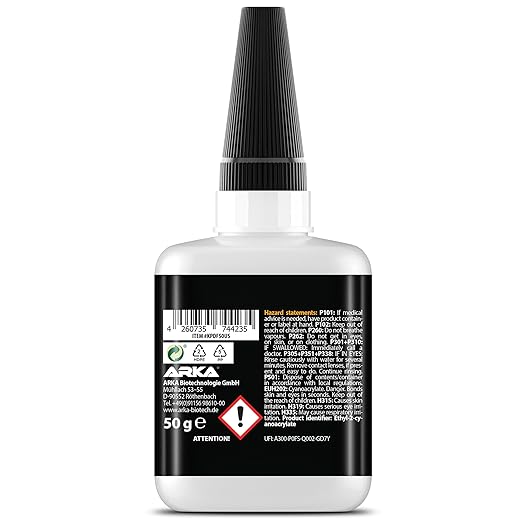 Superglue Extra Thin – 50 g / 1.75 oz – Fast-Drying CA Super Glue for Fine Cracks, Wood, Metal & Ceramic – Capillary Flow Tip for Detailed Repairs – KRAFTPROTZ