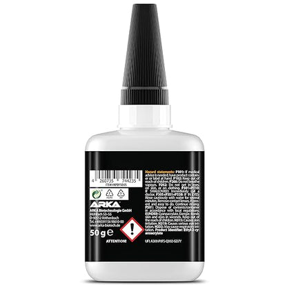 Superglue Extra Thin – 50 g / 1.75 oz – Fast-Drying CA Super Glue for Fine Cracks, Wood, Metal & Ceramic – Capillary Flow Tip for Detailed Repairs – KRAFTPROTZ