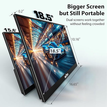 InnoView Portable Monitor 18.5 inch 100HZ 120% sRGB, 1080P FHD IPS Large Portable Monitors for Laptop USB C HDMI HDR Travel Monitor with Kickstand Mac PC Xbox PS4/5 Switch