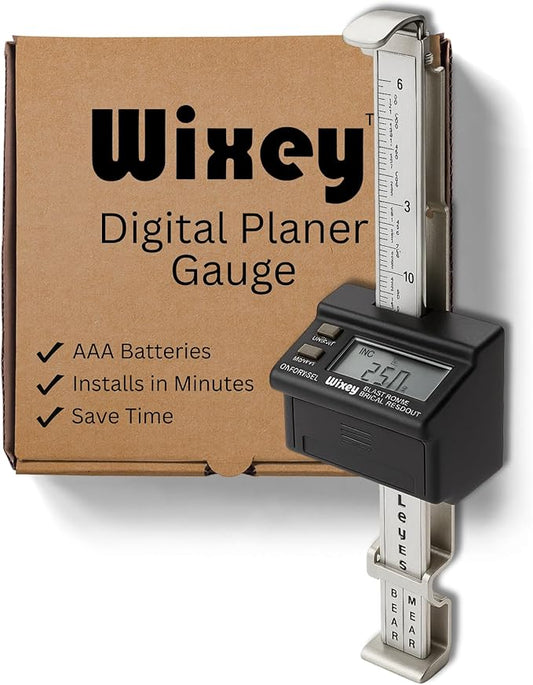 Wixey Digital Planer Gauge – Electronic Digital Readout & Thickness Measuring Tool – Accurate Calibration & Digital Dimensions – Perfect Portable Planer Accessory for Woodworking Upgrade
