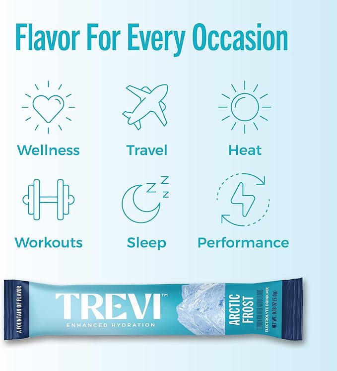 TREVI™ Sugar Free Electrolytes - Drink Mix Hydration Powder Packets - 8 Count - Arctic Frost