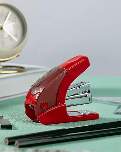 PAPERPAL Effortless Mini Stapler Set, 20 Sheet Capacity, Integrated Remover & Staple Storage, Holds 1/4" Staples, Includes 1000 Staples, Lightweight, Office, School & Daily Use, Red