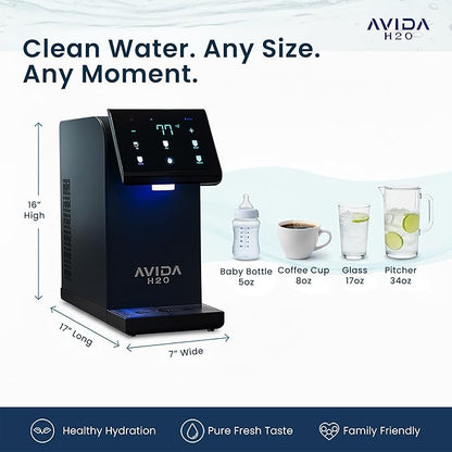 Ultra Instant Hot and Cold Water Dispenser - Bottleless Water Dispenser Countertop with Full Installation Kit and Quiet Multi-Stage Filtration + UV Sterilization & Modern Touchscreen Design
