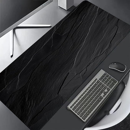 Mouse Pad Gaming Mousepad 31.5x11.8 Inch - 3mm Durable Fabric with Non-Slip Base, Waterproof Surface & Reinforced Edges for Gamers, Work Desks and Streaming Setups(Black Rock)