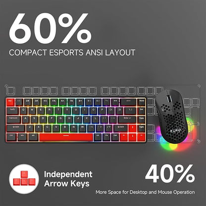 TMKB HE Hall Effect Keyboard, Magnetic Gaming Keyboard with Adjustable Actuation, 8000Hz Polling Rate, 60% Compact Hot-Swappable for PC FPS RTS Gamers (Black/Red)