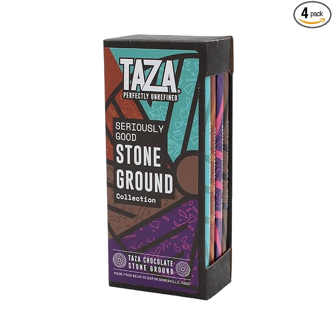 Taza Chocolate Organic Seriously Good Dark Chocolate Bar Variety Pack Bundle, 2.5 oz (4 count), Vegan