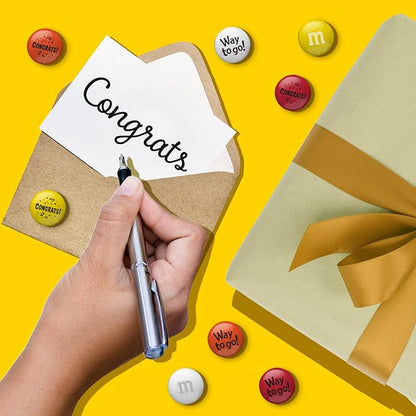 M&M'S Pre-Designed Congrats Milk Chocolate Candy - 2lbs of Bulk Candy with Congratulatory Graphics for Gifts, Parties, Employee Recognition and Appreciation