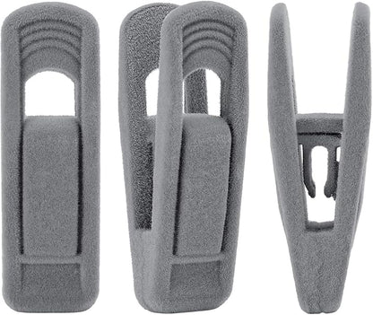 Trgowaul Velvet Hangers Clips, Pants Hangers Velvet Clips, Strong Finger Clips Perfect for Thin Velvet Hangers (60pc, Grey)