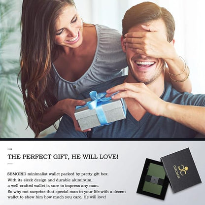 Slim Aluminum Card Holder Wallet - RFID Blocking Pop up Minimalist Wallet for Men | Front Pocket Smart Wallet Metal Card Case | Presents for Him
