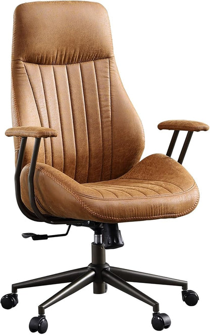 Ergonomic Executive Office Chair with Lumbar Support, Adjustable Height Home Office Desk Chair with Armrests, High Back Padded Headrest Office Chair, Rolling Swivel Computer Gaming Chair, Brown