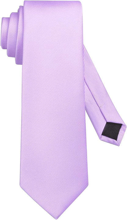 DecTwig Men's Ties Solid Color Formal Neckties 3.15" (8CM) Black Ties For Men