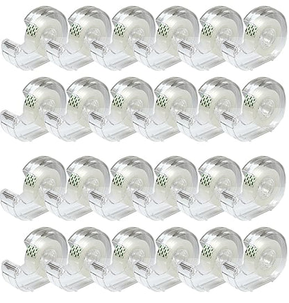 Tape, Clear Tape,Transparent Tape for Office Supplies and School Supplies,Glossy Finish,3/4 in x 720 in, Dispensered, 24 Pack