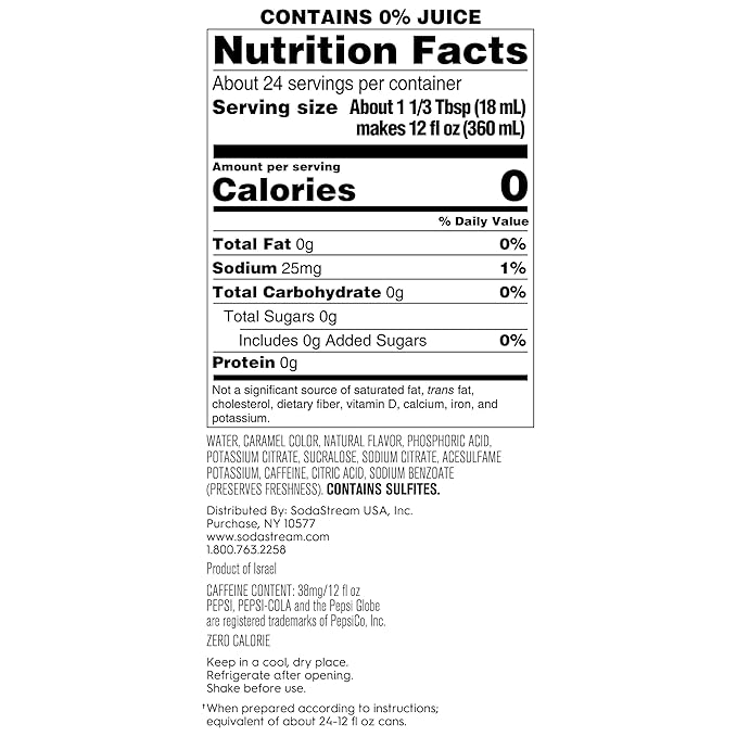 SodaStream Pepsi Wild Cherry Zero Sugar Drink Mix (440ml, Pack of 4)