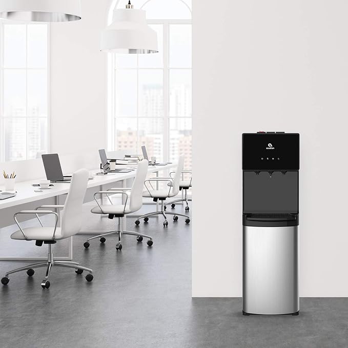 Avalon Bottom Loading Water Cooler Water Dispenser with BioGuard- 3 Temperature Settings - Hot, Cold & Room Water, Durable Stainless Steel Construction, Anti-Microbial Coating- UL Listed