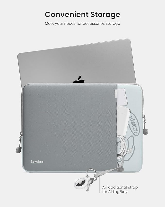 tomtoc 360 Protective Laptop Sleeve for 14-inch MacBook Pro M5/M4/M3/M2/M1 Pro/Max A3434 A3112 A3401 A3185 A2992 A2918 2025-2021, Water-Resistant Case Bag with Accessory Pocket for 13.8 Surface Laptop