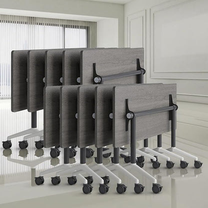 Folding Conference Room Tables, Seminar Conference Table Modern Flip Top Training Meeting Tables, Conference Room Table with Wheels for Home Office Classr,10 Pack 70.8inch