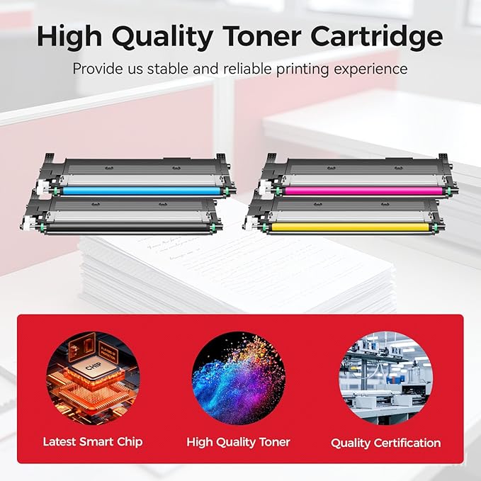 116A Toner Cartridge Set 4-Pack Black Cyan Yellow Magenta High Yield Replacement for HP 116A W2060A W2061A W2062A W2063A Compatible for HP Color Laser MFP 178nw 178nwg 179fnw 179fwg 150a 150nw Printer