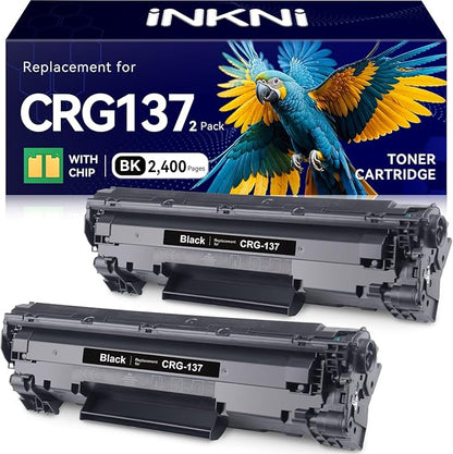InkNI Compatible Toner Cartridge Replacement for Canon 137 Black Toner Cartridge CRG 137 Compatible with Imageclass D570 MF232w MF216n MF236n (2 Pack / 137 Black)