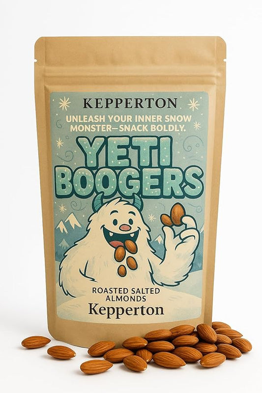 Kepperton YETI BOOGERS Gourmet Roasted Almonds - Hilarious Gag Gift Snack for Birthdays, White Elephant, Holidays & Prank Lovers - Unique, Crunchy Fun