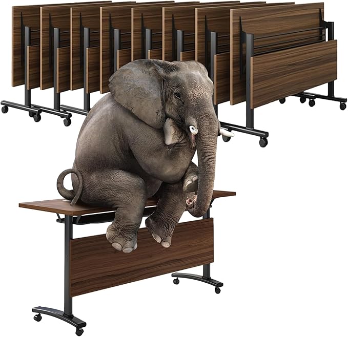 Conference Table, Folding Conference Room Table Meeting Tables, Flip Top Training Table Foldable Conference Tables with Wheels for Office, Conference Room, School (8 Pack, 55.1 x 23.6 x 29.5 inch)
