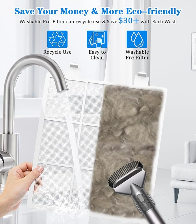 Air Purifier,FRESHDEW Air Purifiers for Home with H14 HEPA and Activated Carbon Filter, Removes 99.99% of Dust,Odors,Smoke,and Pet Hair Covers up to 2300 Sq.Ft, Quiet and Energy Efficient