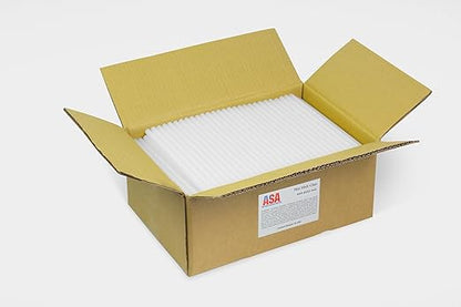ASA 7/16" x 10" Long. Clear Industrial Full Size Hot Melt Glue Sticks. High Temp Good for, Plastic, Woodworking Fabric, Ceramic, Corrugated Materials, and Fabric, 25 lbs (Approx. 483 Sticks)