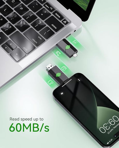 K&ZZ 512GB USB C Flash Drives 1 Pack Type C USB A Dual Port Flash Drive Photo Stick USB Thumb Drive 2 in 1 USB 3.0 Flash Drive Memory Stick for Phone/Pad/Laptop/Desktop