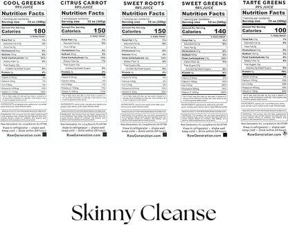 Raw Generation Skinny Cleanse – 7-Day Juice Cleanse for Weight Loss, Detox, Reduced Bloating & Increased Energy – 42 Cold-Pressed Juices to Crush Cravings & Reset Your Diet