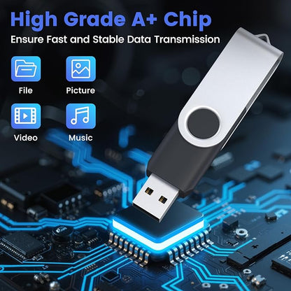 (Not 128GB) 128MB Flash Drives 20 Pack, ABLAZE USB 2.0 Thumb Drive Bulk with Lanyards Swivel Memory Stick Bulk U Disk Pendrive USB Pack (Mixcolors)