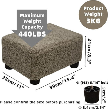 CAROLMADE Small Foot Stool Ottoman Footstool with Legs Under Desk Footrest for Living Room Bedroom and Office, Soft Coffee