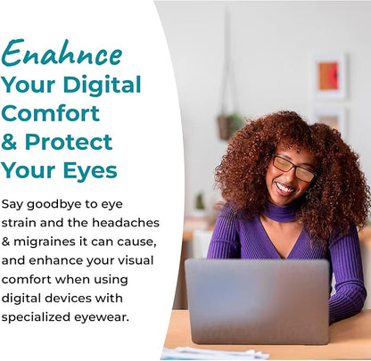 100% Blue Light Blocking Glasses - Women + Men - Better Sleep - Anti Eye Strain Protection - Computer Screens Gaming