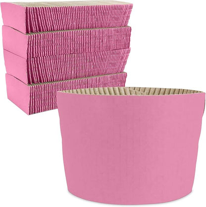 FMP Brands 1000 Pack Pink Coffee Cup Sleeves Disposable for Hot Drinks, Durable Corrugated Cardboard Cup Sleeves for 12-24 oz Cups, Beverage Insulator and Hand Protection for Hot & Cold Drinks