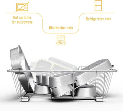Stainless Steel Snack Containers for Kids Adults, 4 Pack 3 Compartment Metal Snack Containers Box with Lid, Reusable Food Storage Container, Leak Proof, Grab and Go