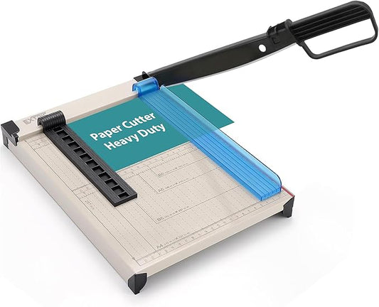 EXTRIC Paper Cutter Heavy Duty, 12" Paper Trimmer with Safety Guard, Guillotine Papers Cutter for Classroom and Office, Heavy Duty Metal Base, Magnetic Guide, Laser Printed Scale
