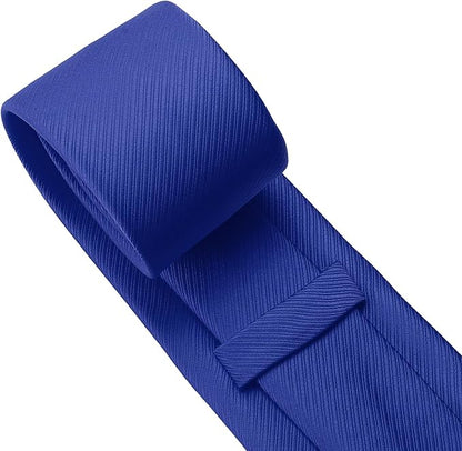 KOOELLE Men's Ties Solid Pure Color Plain Neckties Formal Black Ties For Men