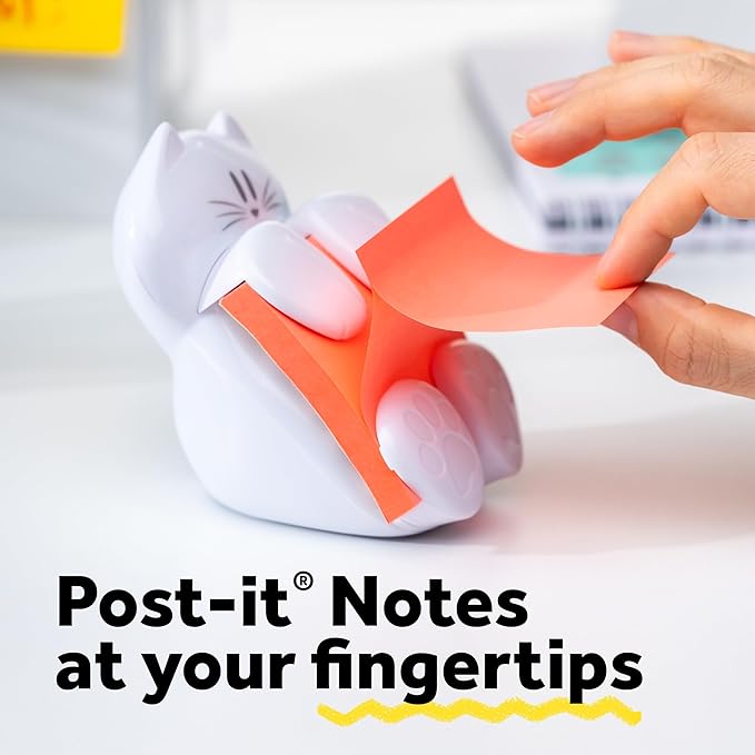Post-it Pop-up Note Dispenser Cat Design 3x3 in 1 Dispenser/Pack (CAT-330 White)