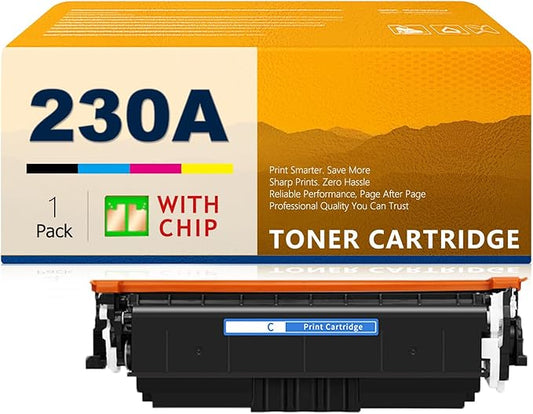 230A Toner Cartridge (with Chip) W2300A W2301A W2302A W2303A Replacement for HP 230A Toner Cartridge for Color Laser Pro 4203dw 4203dn 4303dw 4303fdw Multifunction Printers, 1-Pack