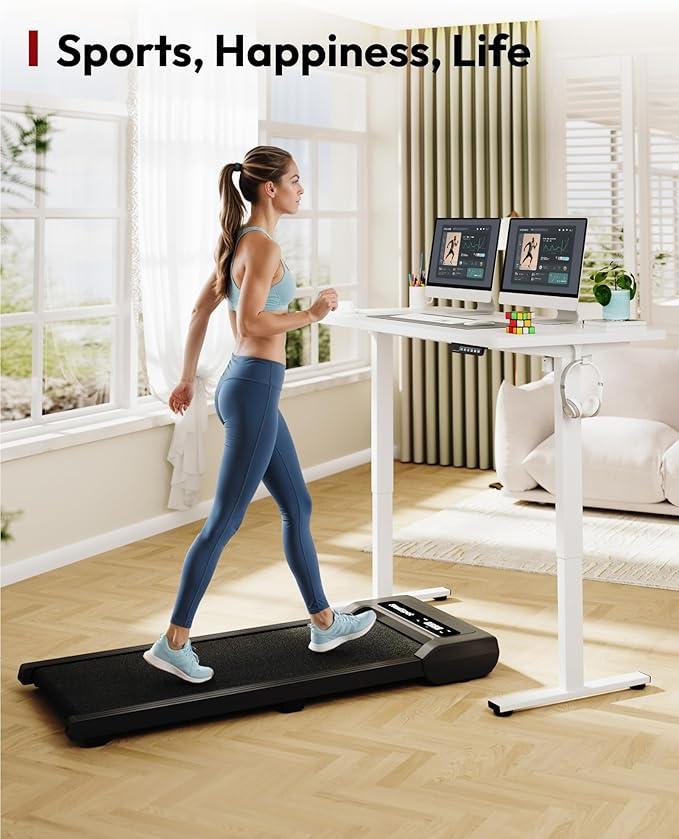 SANODESK Electric Standing Desk 79 x 32 Inches Height Adjustable Stand Up w/6-Button Controller Ergonomic Computer Desk with Splice Board for Home Office, White Frame + White Tabletop