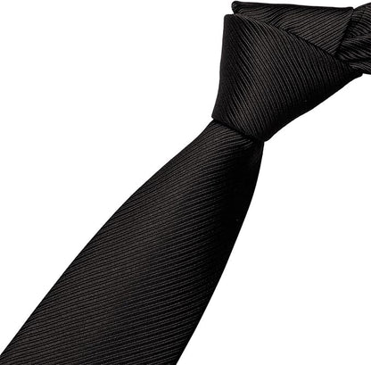KOOELLE Men's Ties Solid Pure Color Plain Neckties Formal Black Ties For Men