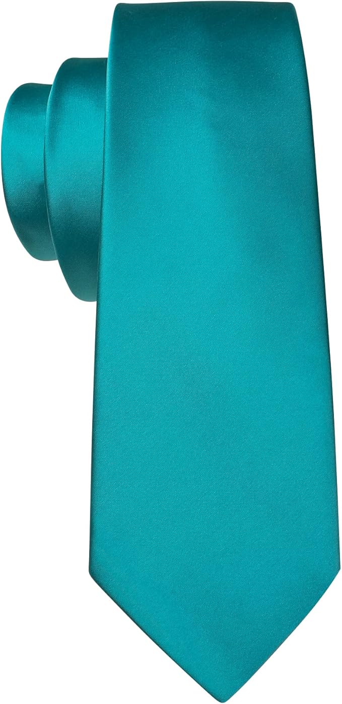 Barry.Wang Tie Sets for Men Silk Solid Necktie Stain Ties Handkerchief Pocket Square Cufflinks Wedding Business Dyed