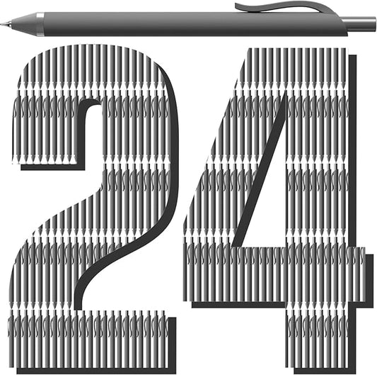 24 Pcs Gel Pens - 0.7mm Black Ink Pens Fine Point Retractable Smooth Writing - Quick-Drying Soft Grip Pen for Journaling Cute School & Office Supplies