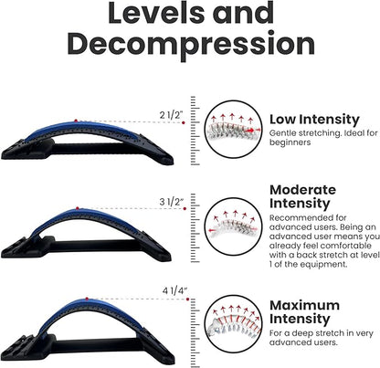 Just A Feeling Back Stretcher Lower - Lumbar Support & Back Cracker w/Silicone & Foam Pads - Spinal Decompression Device for Sciatica, Herniated Disc, Back Popper for Back Pain w/Chair Strap