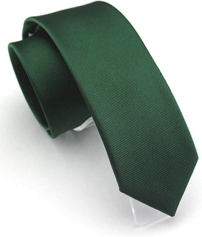 JEMYGINS 2.4" Solid Color Skinny Tie and Pocket Square with Tie Clip Sets for Men (6cm)
