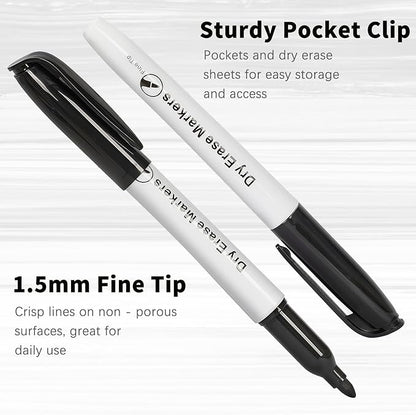V-Opitos 144 Pack Fine Tip Dry Erase Markers - Bulk Whiteboard Erasable Black Markers, Ideal for School Classroom Office Supplies, Non-Toxic & Easy Clean for White board