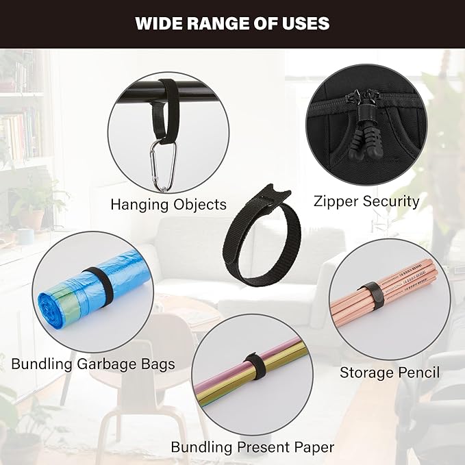 180 PCS Reusable Cable Ties with Hook and Loop, Multi-purpose Adjustable 8 Inch Cable Management Wire Ties Cable Straps for Organizing Home, Office and Data Centers (Multicolored)
