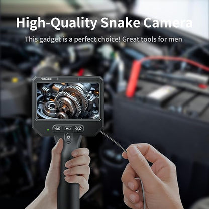 3.9mm Endoscope Camera with Light NIDAGE 1920P HD Industrial Borescope Inspection Camera with 4.3" IPS Screen, 5FT Semi-Rigid Cable, IP67 Waterproof Snake Cam for Car Engine Aircraft Mechanic Tools