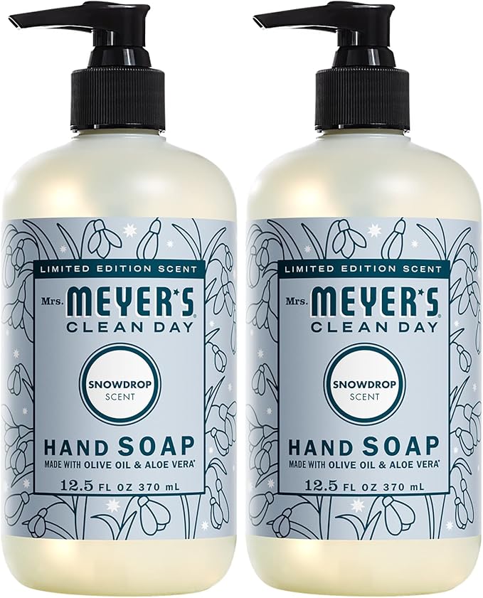 Mrs. MEYER'S CLEAN DAY Liquid Hand Soap, Snow Drop 12.5 Fl Oz (Pack of 2)