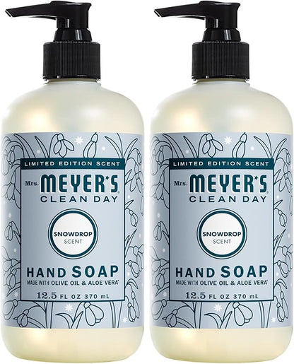 Mrs. MEYER'S CLEAN DAY Liquid Hand Soap, Snow Drop 12.5 Fl Oz (Pack of 2)
