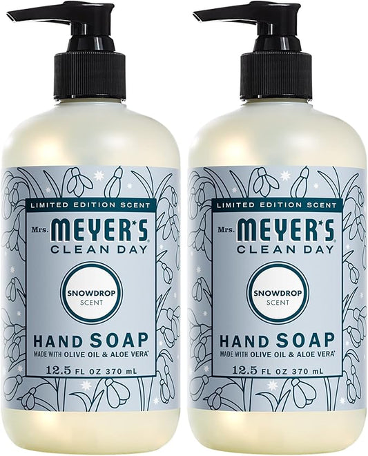 Mrs. MEYER'S CLEAN DAY Liquid Hand Soap, Snow Drop 12.5 Fl Oz (Pack of 2)