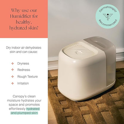 Canopy Large Room Humidifier, Moonstruck, Large Living Space, 36HR Run Time, 5.5L Tank - Includes Canopy Humidifier Plus, Diffusion Well, Unwind Aroma, Filter, Power Cord & Adapter